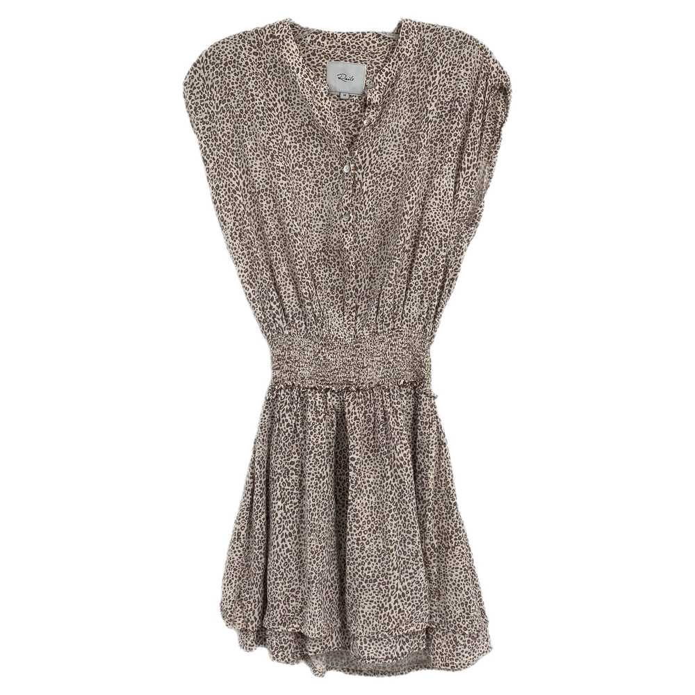 Rails Beige Brown Leopard Print Mini Dress Elastic Waist Sleeveless | Womens XS